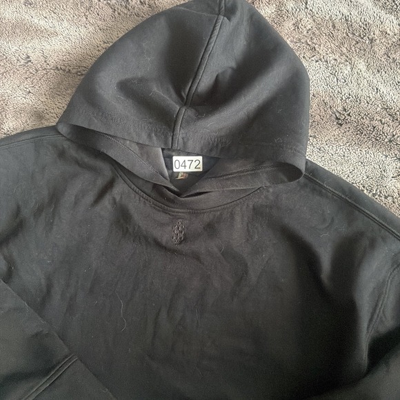 Free People FP Movement Playing Games Small Crop Hoodie Black Oversized - Picture 2 of 4